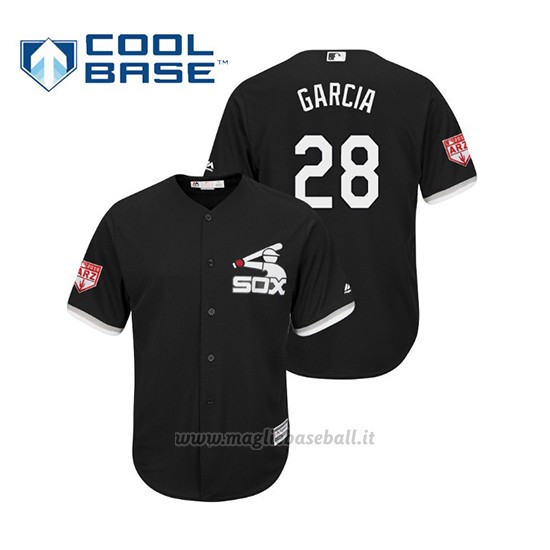 Maglia Baseball Uomo Chicago White Sox Leury Garcia Cool Base Entrenamiento De Primavera 2019 Nero